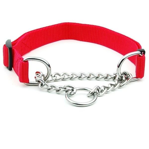 Encontraproduto.com.br - Coleira Corrente Nylon 2.5cm Aço Elo Torcido Enforcador