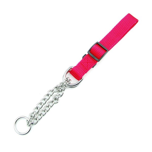 Encontraproduto.com.br - Coleira Corrente Nylon 2.5cm Aço Elo Torcido Enforcador