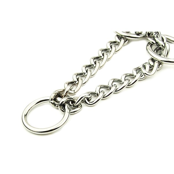 Encontraproduto.com.br - Coleira Guia Ajustavel 2.5cm Elo Torcido Enforcador Corrente Cachorro Caes Pet