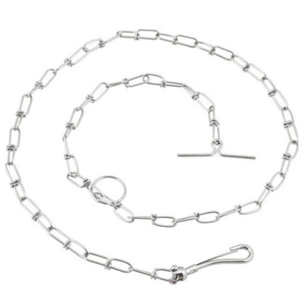 Encontraproduto.com.br - Coleira Guia Ajustavel Kit Corrente Aço Semi Enforcador
