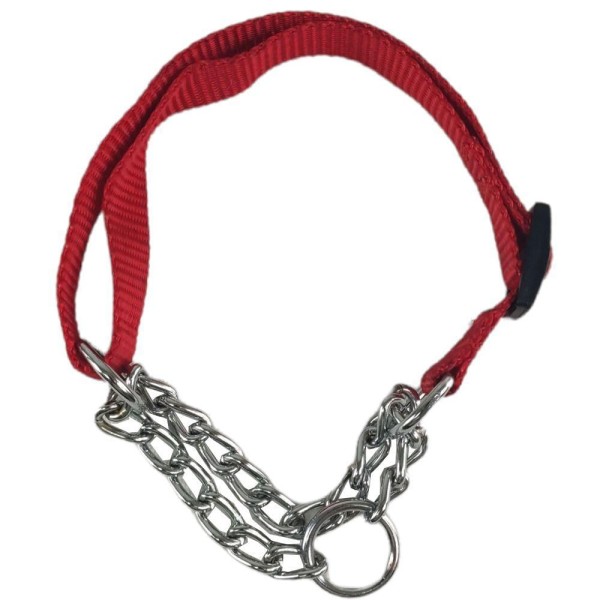 Encontraproduto.com.br - Coleira Guia Ajustavel Kit Corrente Aço Semi Enforcador