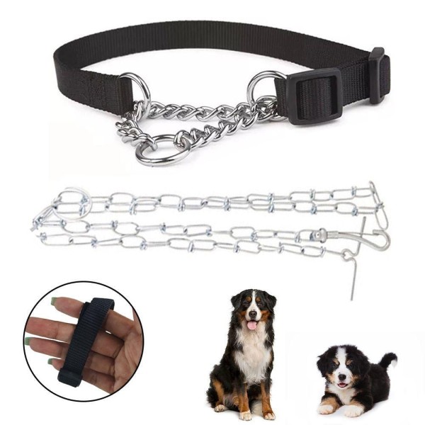 Encontraproduto.com.br - Coleira Guia Kit Corrente Aço Semi Enforcador Aço Cachorro