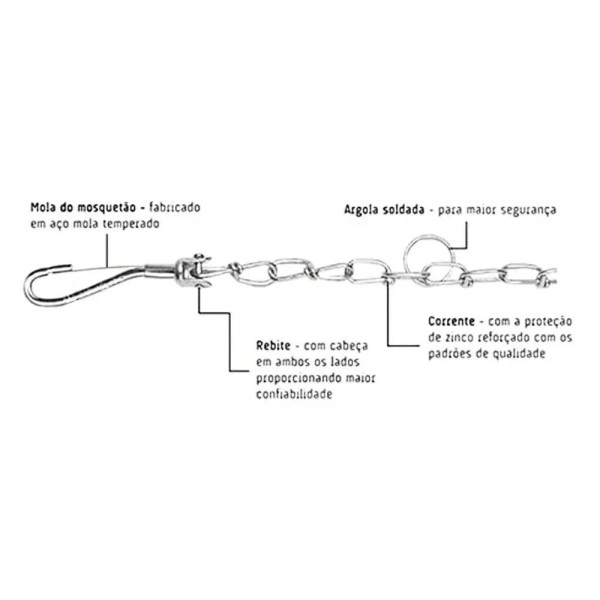 Encontraproduto.com.br - Coleira Guia Kit Corrente Aço Semi Enforcador Aço Cachorro