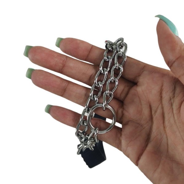 Encontraproduto.com.br - Coleira Semi Enforcador Ajustavel Kit Guia Corrente Aço
