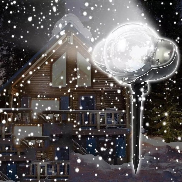Encontraproduto.com.br - Projetor Led Natalino Cai Neve Natal Bivolt Festa Casa Luz