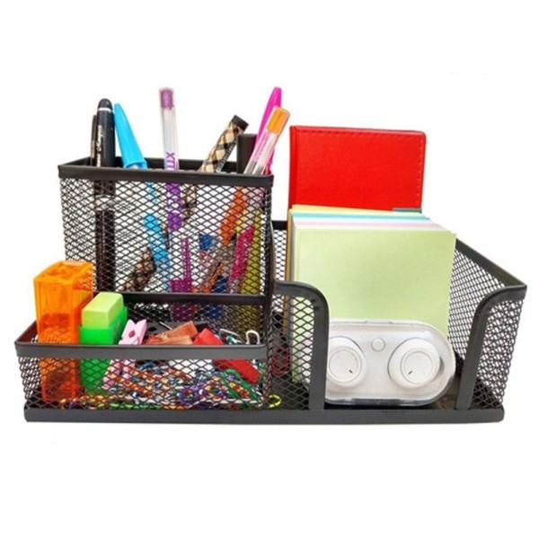 Encontraproduto.com.br - Kit Escritorio 4 Itens Porta Caneta Bandeja Lixeira