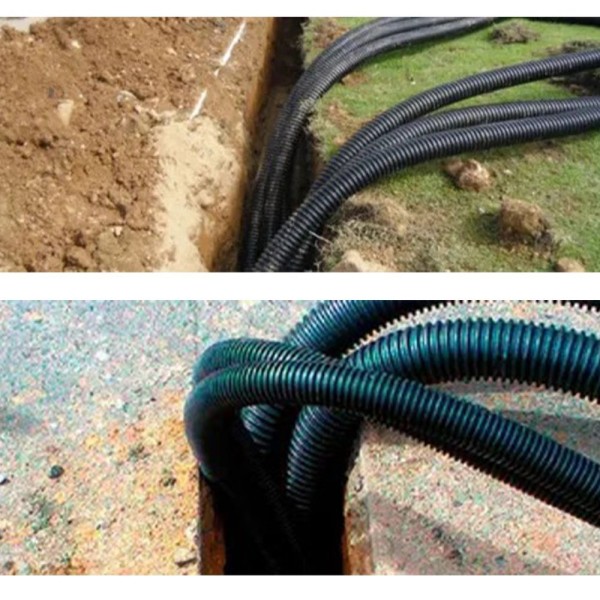 Encontraproduto.com.br - Duto Corrugado Eletroduto Com Guia 1 1/2 Polegadas Tubo 50 Metros Fiaçao Cabo Fio Obra