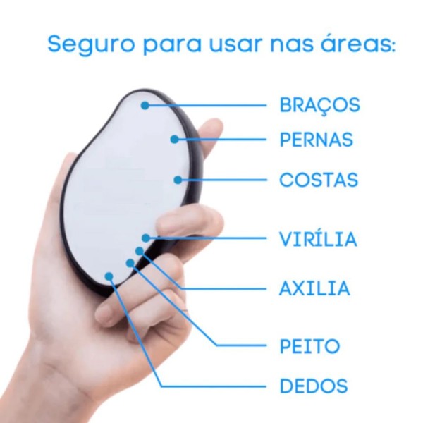 Encontraproduto.com.br - Pedra Cristal Depiladora Removedor De Pelos Rosto Pele Axila Braço Perna Reutilizavel