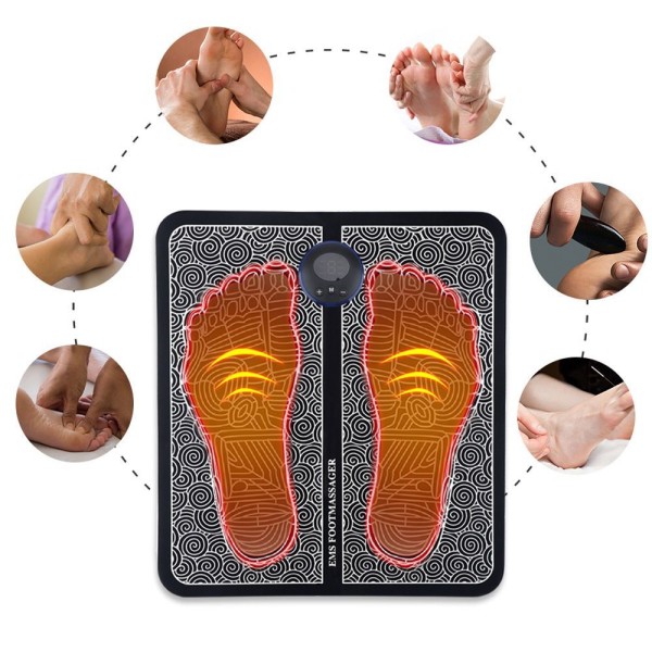 Encontraproduto.com.br - Massageador Tapete Eletrico Pes Relaxante Muscular Reflexologia Alivia Dores Estresse Bem Estar
