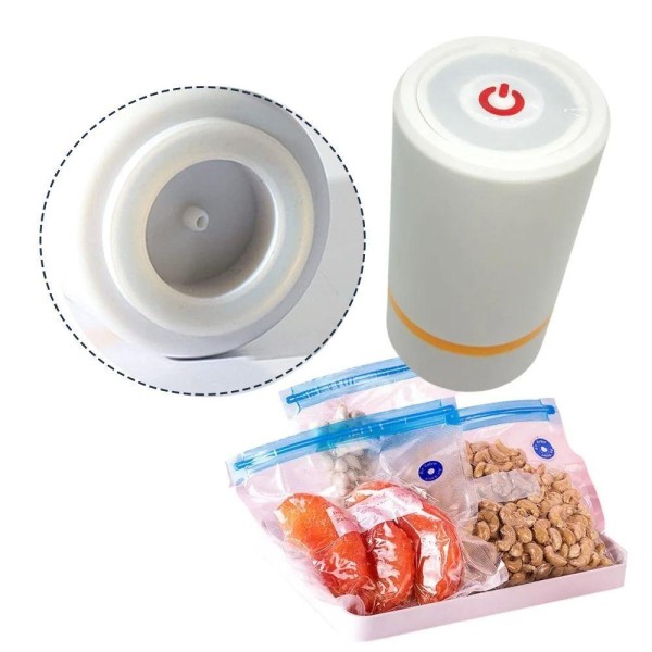 Mini Seladora A Vacuo Touch Sela Alimentos Embaladora Portatil