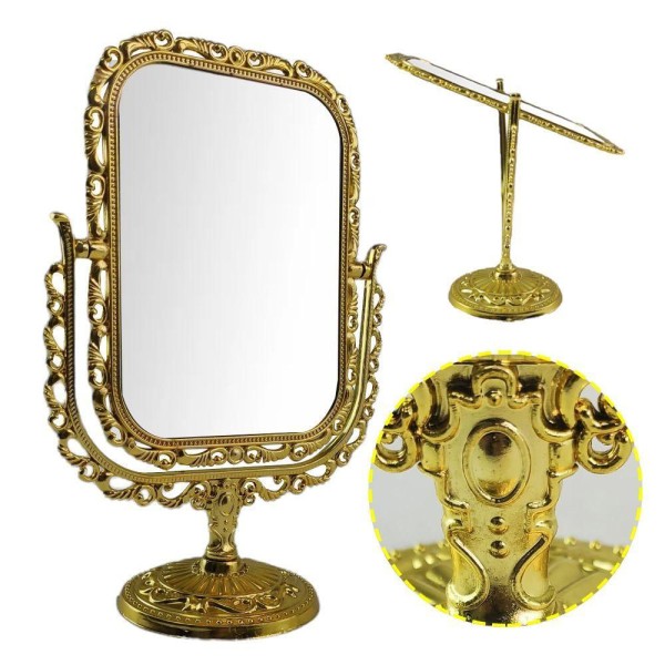 Encontraproduto.com.br - Espelho De Mesa Dupla Face Decoraçao Retro Maquiagem
