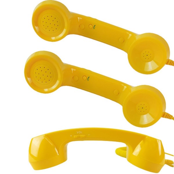 Monofone Microfone P2 Fone Ouvido 3 Und Pop Phone Amarelo Ligaçao Telefone Celular Vintage