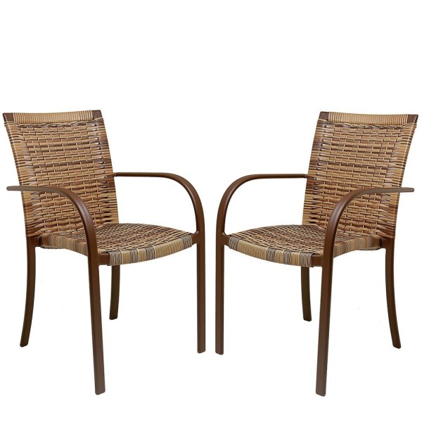 Encontraproduto.com.br - 2 Cadeiras Ascoli Cor Cappuccino, Alumínio Pintura Eletrostática Marrom, área Interna E Externa