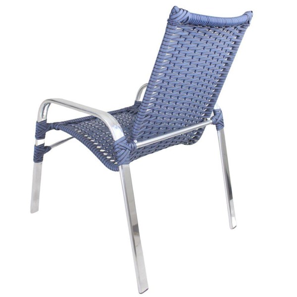 Encontraproduto.com.br - 2 Cadeiras Emily Cor Azul Dark, Estrutura Alumínio Polido, área Interna E Externa