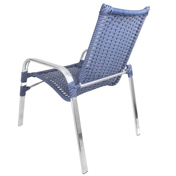 Encontraproduto.com.br - 2 Cadeiras Emily Cor Azul Dark, Estrutura Alumínio Polido, área Interna E Externa