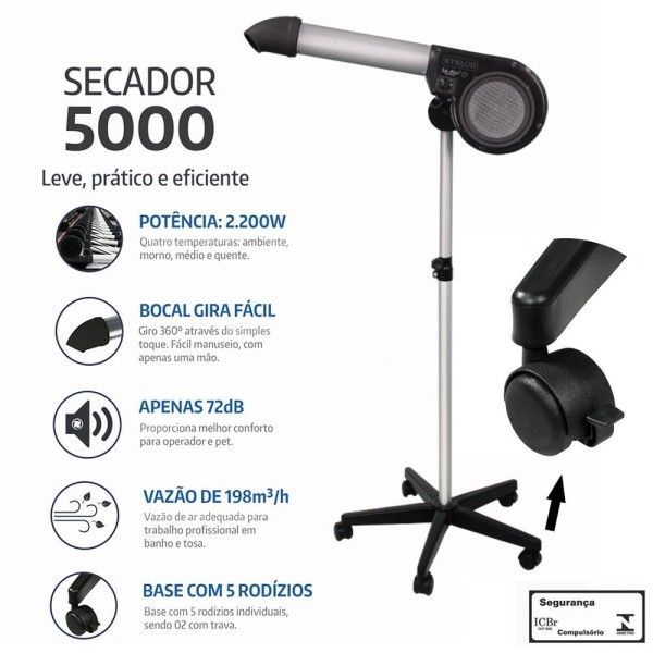 Encontraproduto.com.br - Secador 5000 127v, Pet Shop, Banho E Tosa Preto