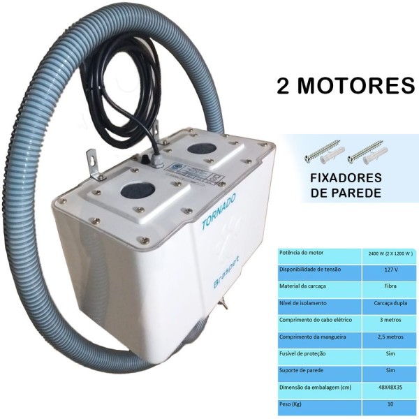 Encontraproduto.com.br - Soprador Tornado 110v Com 2 Motores Pet Shop Banho e Tosa