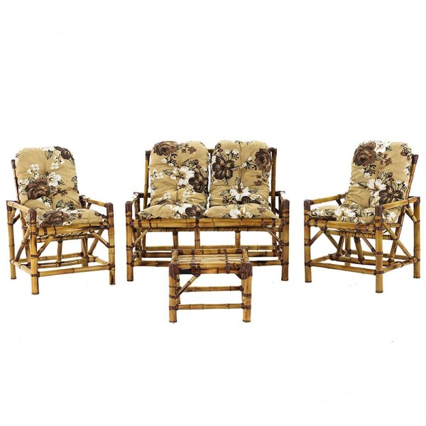 Encontraproduto.com.br - Conjunto Bambu Namoradeira, 4 Lugares E Mesa Centro, T1