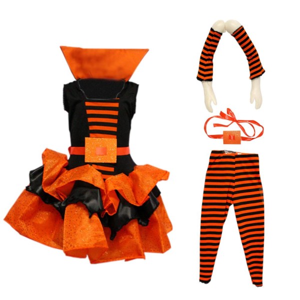 Encontraproduto.com.br - Fantasia Halloween Bruxinha Moderna Luxo Completa Com Meia e Luva - GG 11 - 12