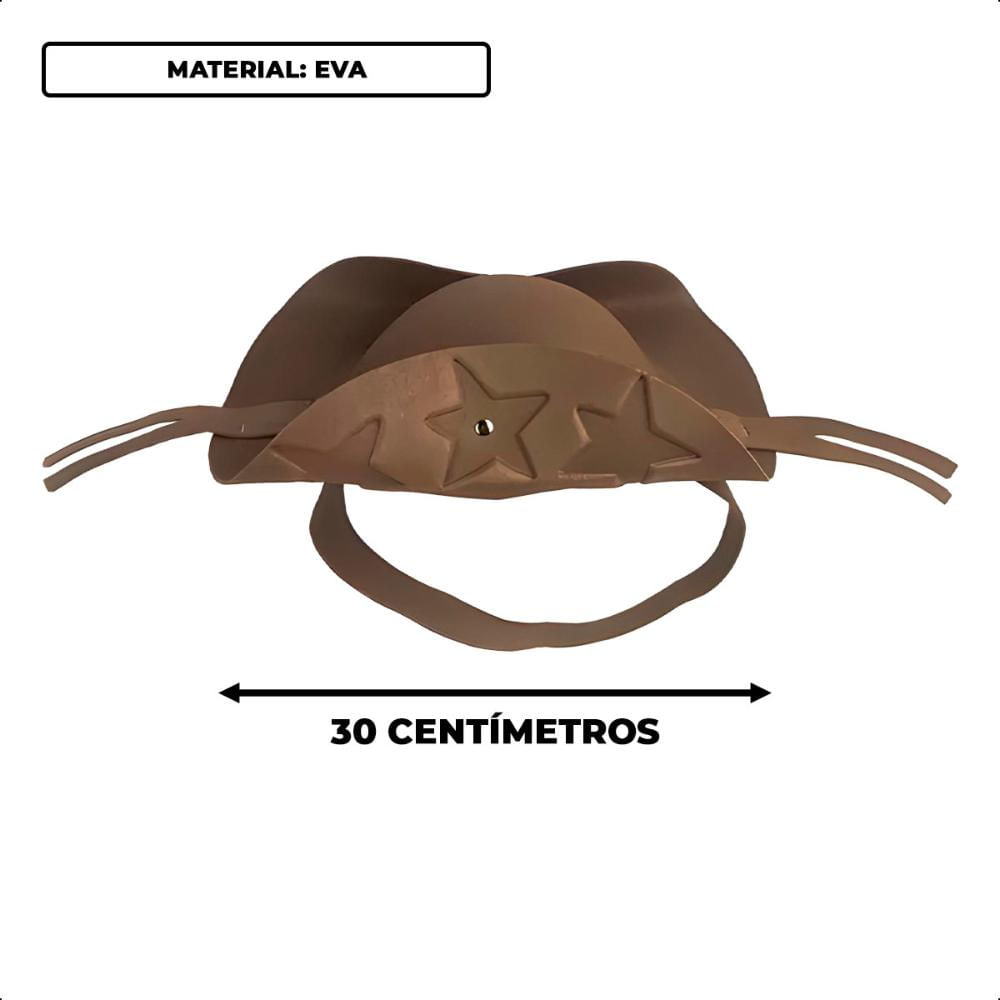Encontraproduto.com.br - Chapéu Cangaceiro Lampião Masculino Adulto em EVA com Estrela 30 cm para Fantasia Festa Junina -