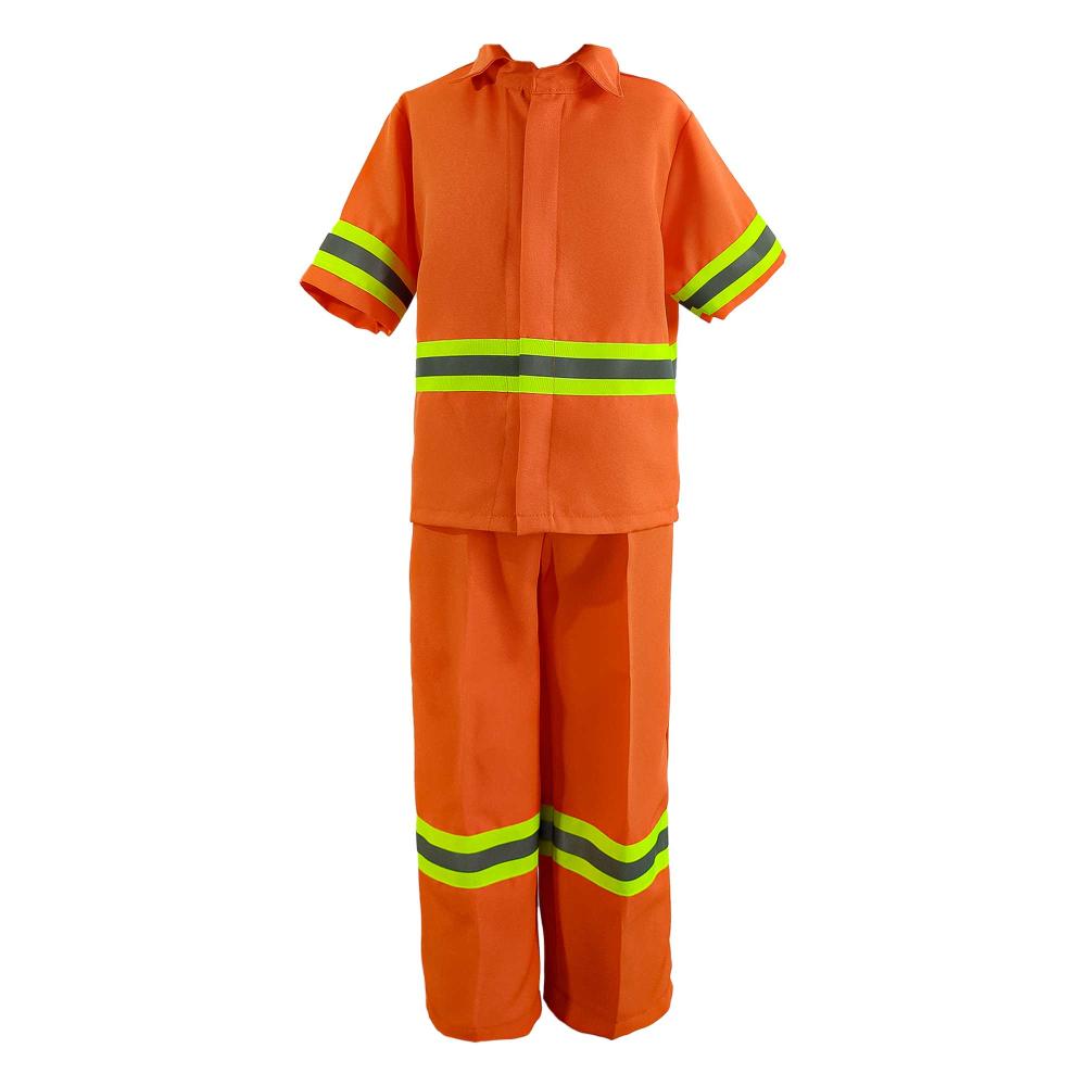 Encontraproduto.com.br - Fantasia Gari Masculino Infantil Para Carnaval Acompanha Boné - M 7 - 8