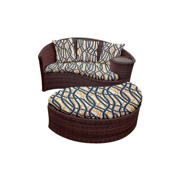 Chaise Nova Delhi Folha - Tecido Friso Preto.