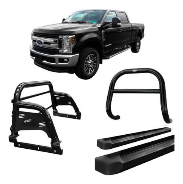 Encontraproduto.com.br - Kit Quebra Mato Estribo Pl Sant Antonio H3 F250 C/dupl Preto
