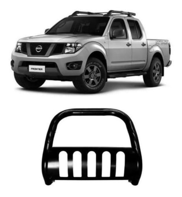 Encontraproduto.com.br - Para-choque De Impulsão Frontier Sel Preto Com Protetor