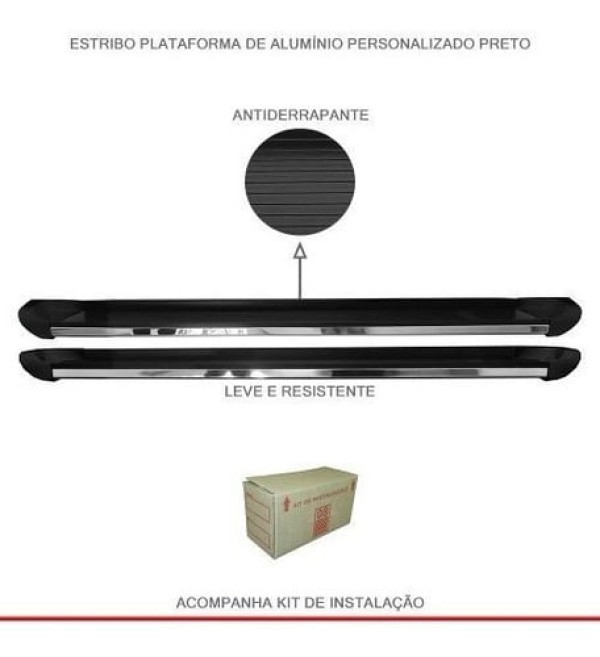 Encontraproduto.com.br - Estribo Hilux 2016 E 2020 C/d Personalizado Alumínio Preto
