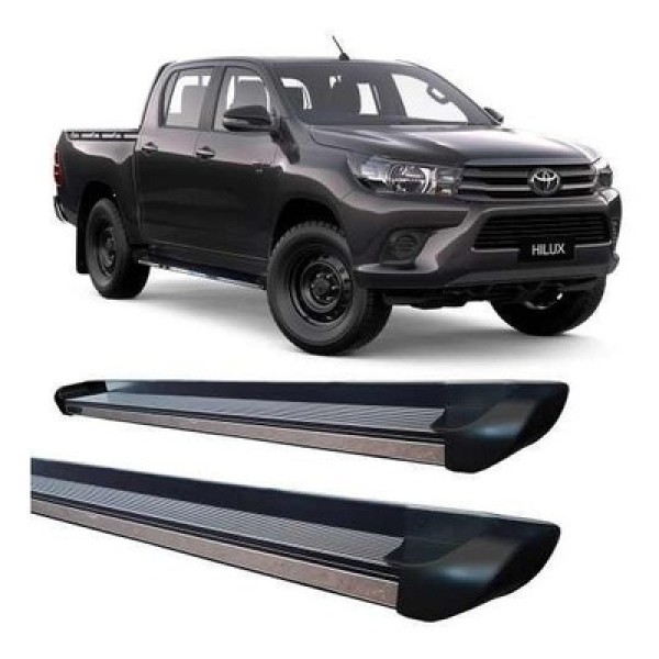 Encontraproduto.com.br - Estribo Hilux 2016 E 2020 C/d Personalizado Alumínio Preto