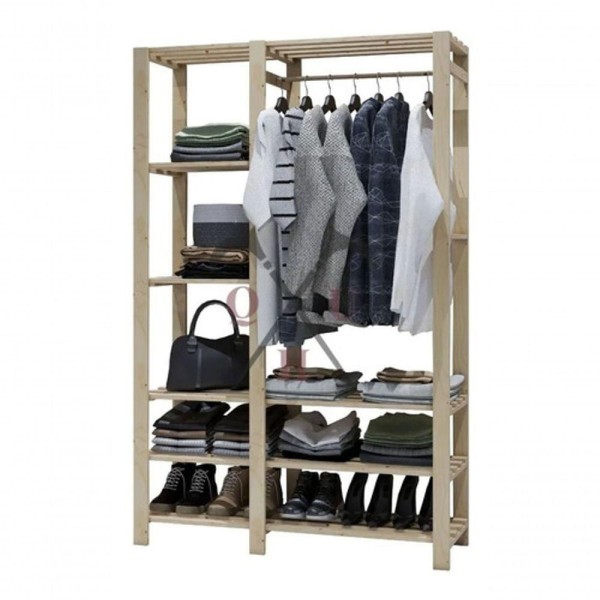 Encontraproduto.com.br - Estante Pinus Rustico Moderno Guarda Roupas