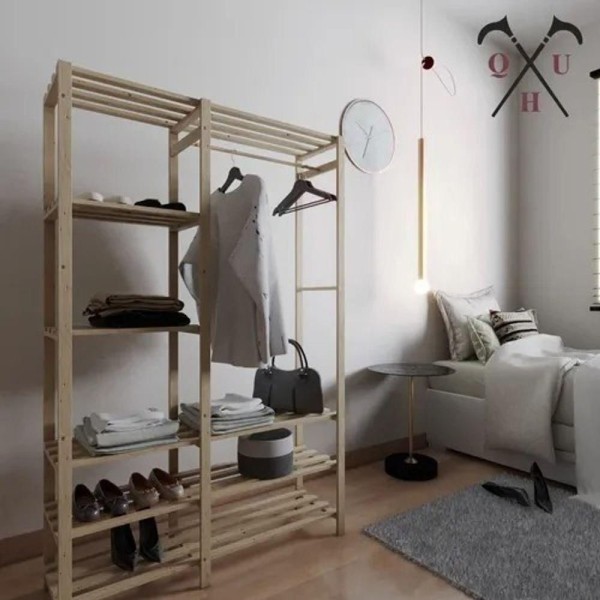 Encontraproduto.com.br - Estante Pinus Rustico Moderno Guarda Roupas