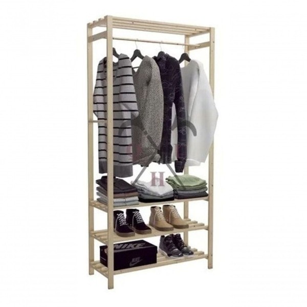 Encontraproduto.com.br - Expositor De Roupas Pinus 5 Prateleira