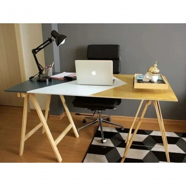 Encontraproduto.com.br - Ferramenta P/ Ateliês E Bancadas Par Cavaletes Pinus 80cm