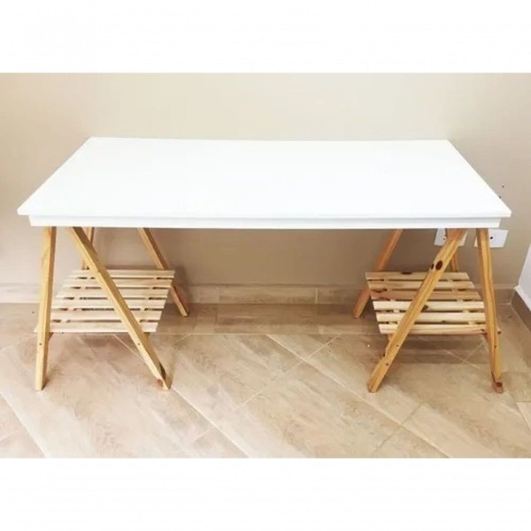 Pernas Para Ateliê Madeira Pinus Organizador Technox C/ Estrado