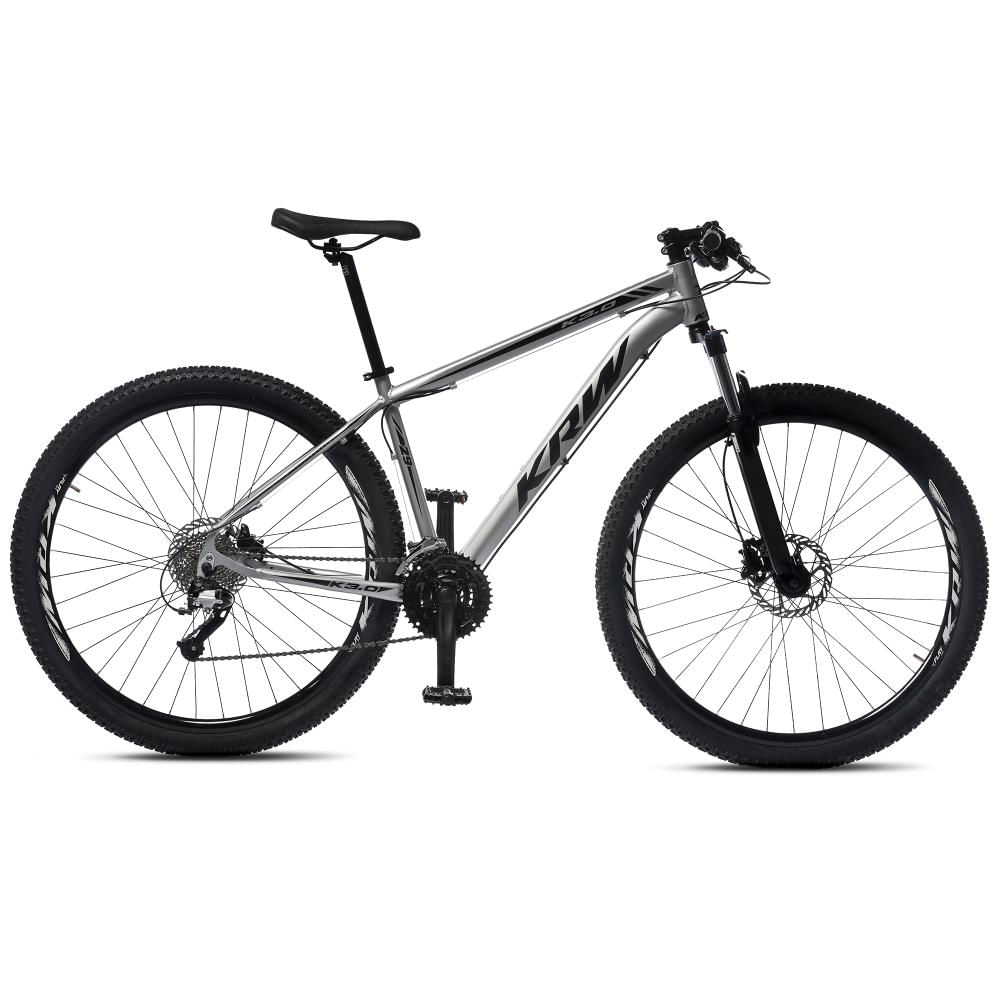 Bicicleta Aro 29 KRW Alumínio 27 Vel Freio a Disco Hidráulico e Trava R8