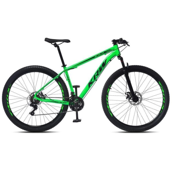 Encontraproduto.com.br - Bicicleta Aro 29 KRW Alumínio 24 Vel Freio a Disco X52 Cor:Verde/Preto;Tamanho Quadro:15.5