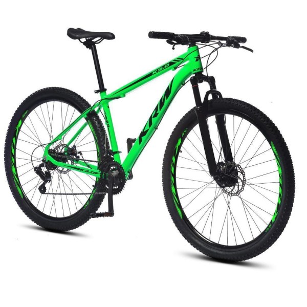 Encontraproduto.com.br - Bicicleta Aro 29 KRW Alumínio 24 Vel Freio a Disco X52 Cor:Verde/Preto;Tamanho Quadro:15.5