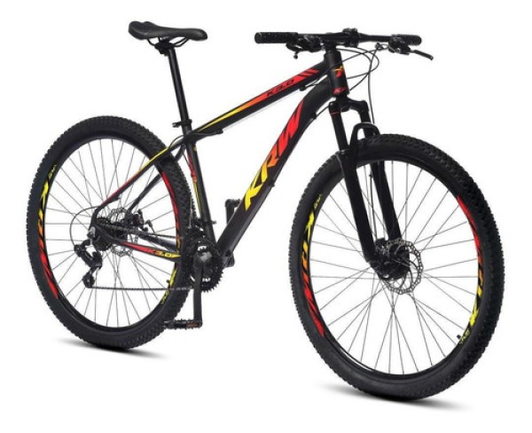 Bicicleta Aro 29 KRW Alumínio 24 Vel Freio a Disco X52 Cor:Laranja/Preto;Tamanho Quadro:17