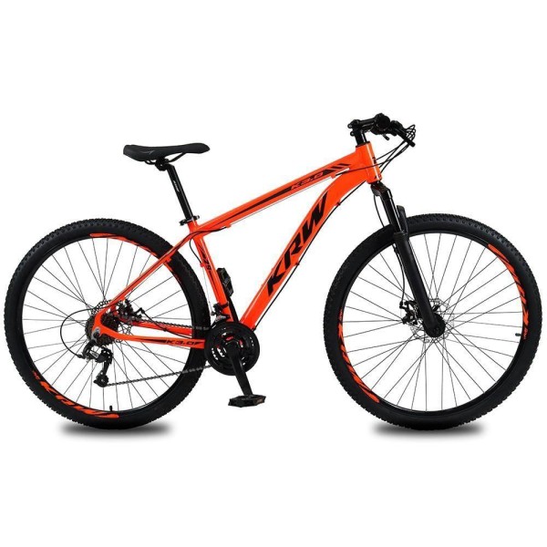 Encontraproduto.com.br - Bicicleta Aro 29 KRW Alumínio 24 Vel Freio a Disco X52 Cor:Laranja/Preto;Tamanho Quadro:19