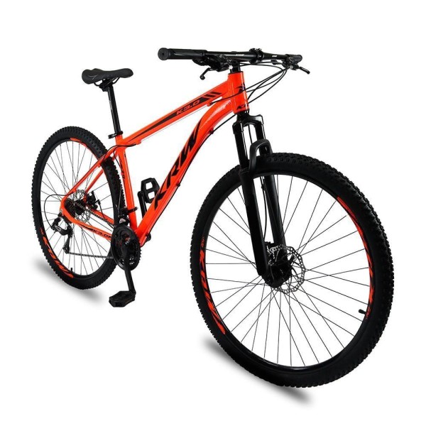 Encontraproduto.com.br - Bicicleta Aro 29 KRW Alumínio 24 Vel Freio a Disco X52 Cor:Laranja/Preto;Tamanho Quadro:19