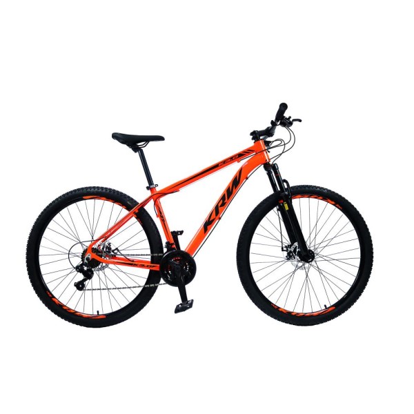 Bicicleta Aro 29 KRW Alumínio 24 Vel Freio a Disco Hidráulico X53 Cor:Laranja/Preto;Tamanho Quadro:15.5