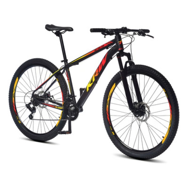Bicicleta Aro 29 KRW Alumínio Shimano TZ 21 Velocidades Freio a Disco Suspensão dianteira SH21