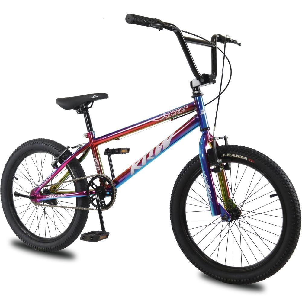 Encontraproduto.com.br - Bicicleta Aro 20 KRW BMX Cross V-Brake Sem Marchas Rainbow