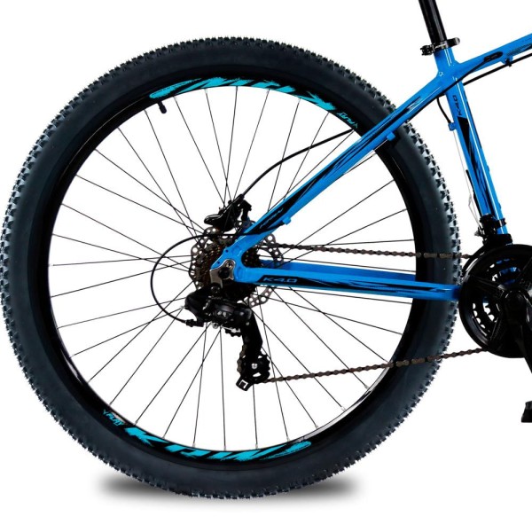 Encontraproduto.com.br - Bicicleta Aro 29 KRW Alumínio Shimano TZ 24 Velocidades Freio Hidráulico Suspensão Mountain Bike KR8