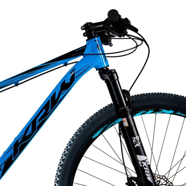 Encontraproduto.com.br - Bicicleta Aro 29 KRW Alumínio Shimano TZ 24 Velocidades Freio Hidráulico Suspensão Mountain Bike KR8