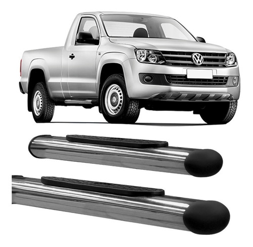 Encontraproduto.com.br - Estribo Lateral Amarok Cabine Simples Oblongo Oval Cromado