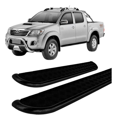 Encontraproduto.com.br - Estribo Lateral Hilux 2005 A 2015 Chapa Aço Preto C/d