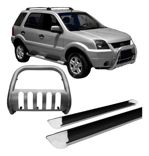 Encontraproduto.com.br - Kit Quebra Mato E Estribo Personalizado Ecosport Grafite