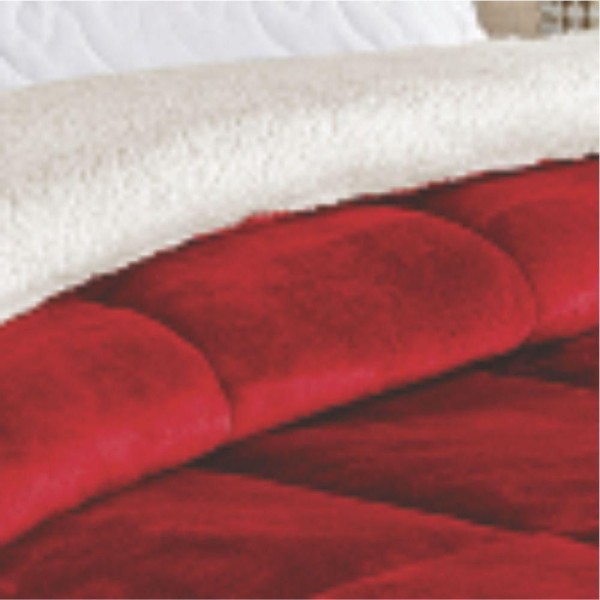 Encontraproduto.com.br - Edredom Insinuante Casal Padrão Dupla Face Sherpa Toque Lã Carneiro - Vermelho